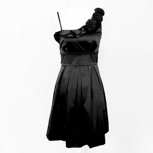 Speechless Black Formal Dress w/Roses at Shoulder